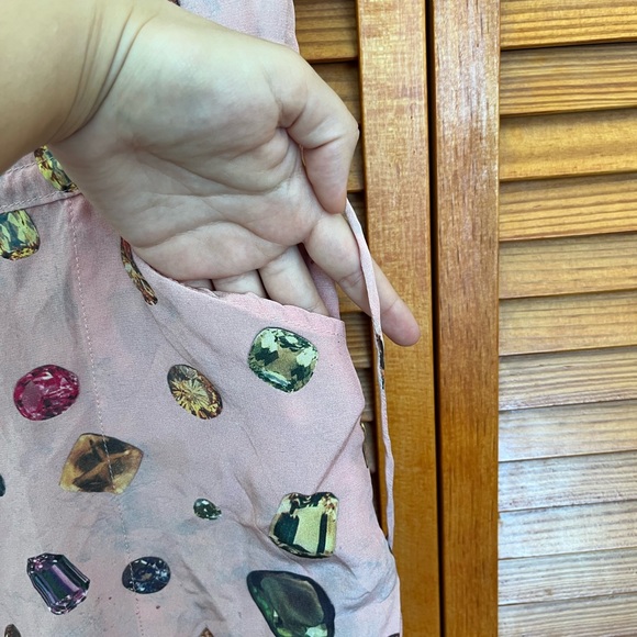 Samantha Pleet Puff Sleeve Siren Jumpsuit - Gemstone Print - Picture 4 of 9